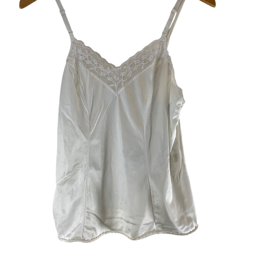 Vintage Ivory Lace Trim Cami 34‎ Coquette Cottagecore Regencycore Womens fairy